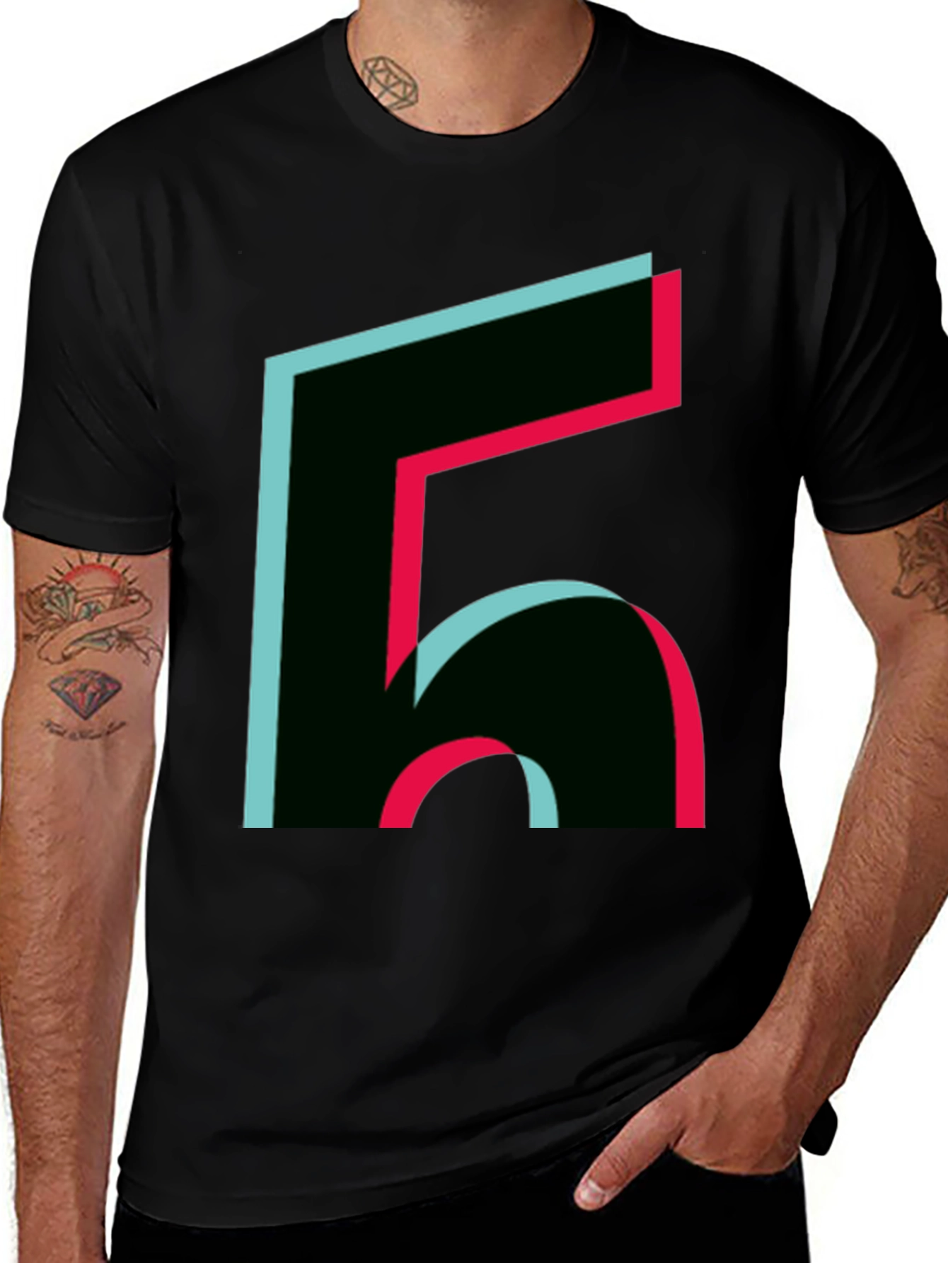 Variant 20 of Abstract Number Black T-Shirt