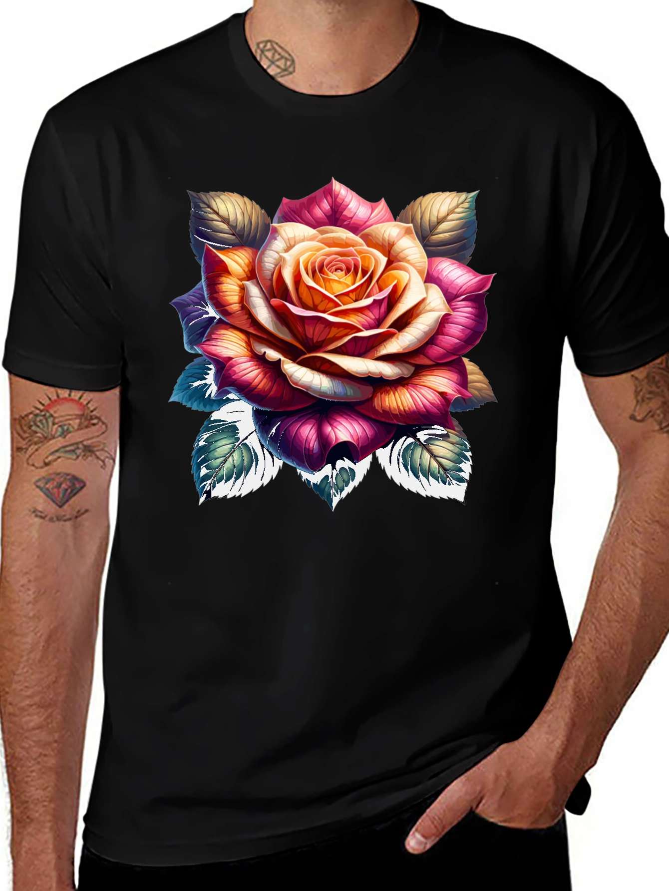 Floral Rose Graphic Print T-Shirt