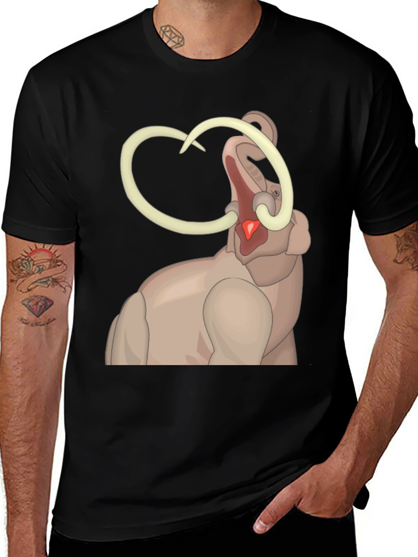 Variant 10 of Mammoth Graphic Tee - Black Cotton T-Shirt