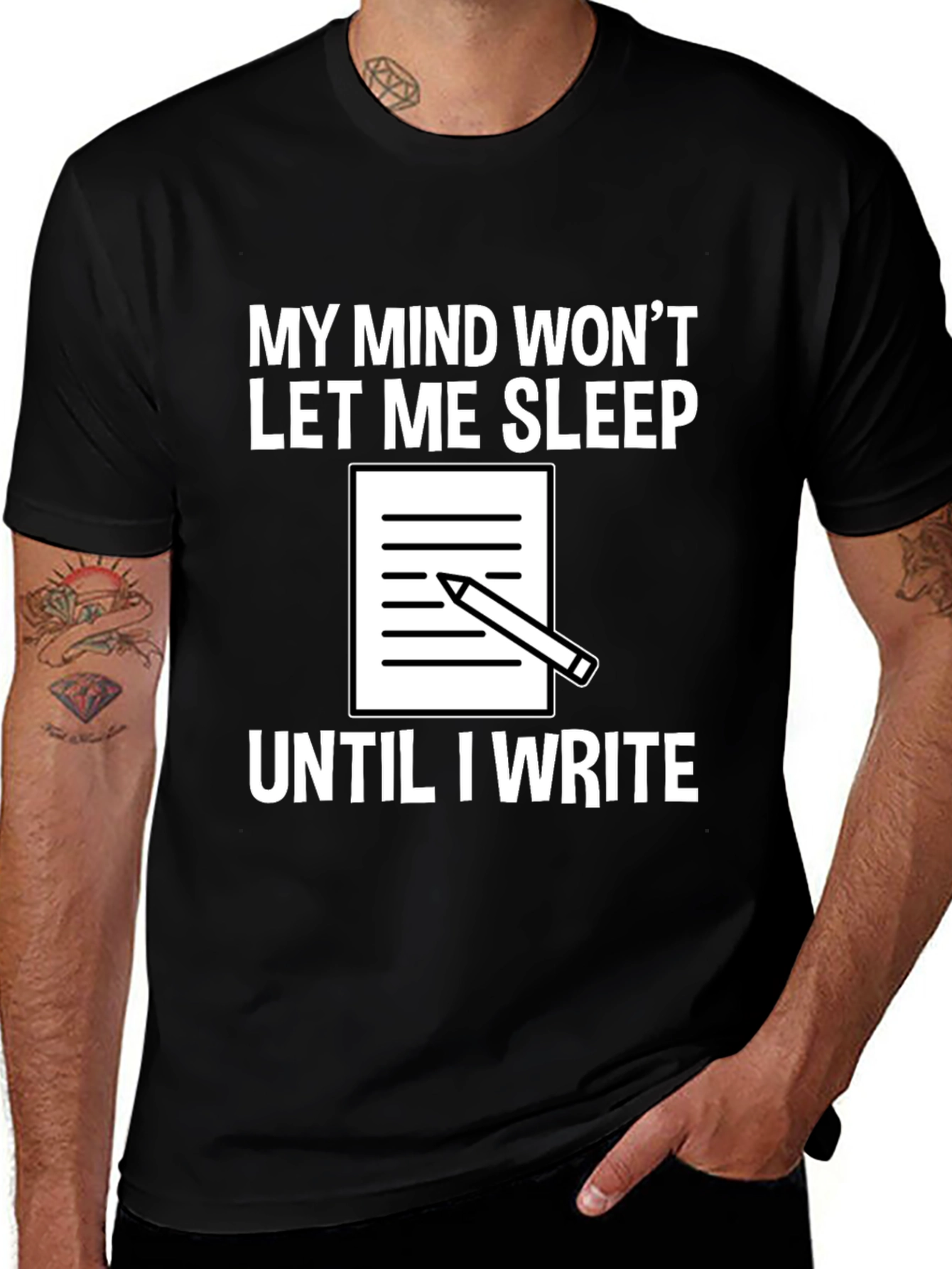 Variant 2 of Writer's Mind T-Shirt - My Mind Won't Let Me Sleep