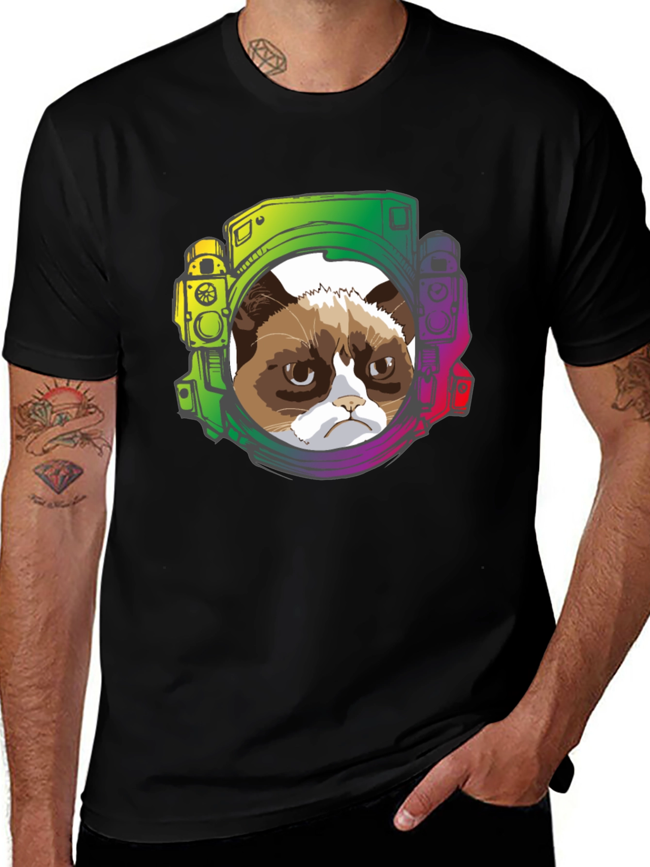 Variant 24 of Grumpy Cat Astronaut T-Shirt - Space Purrfect!