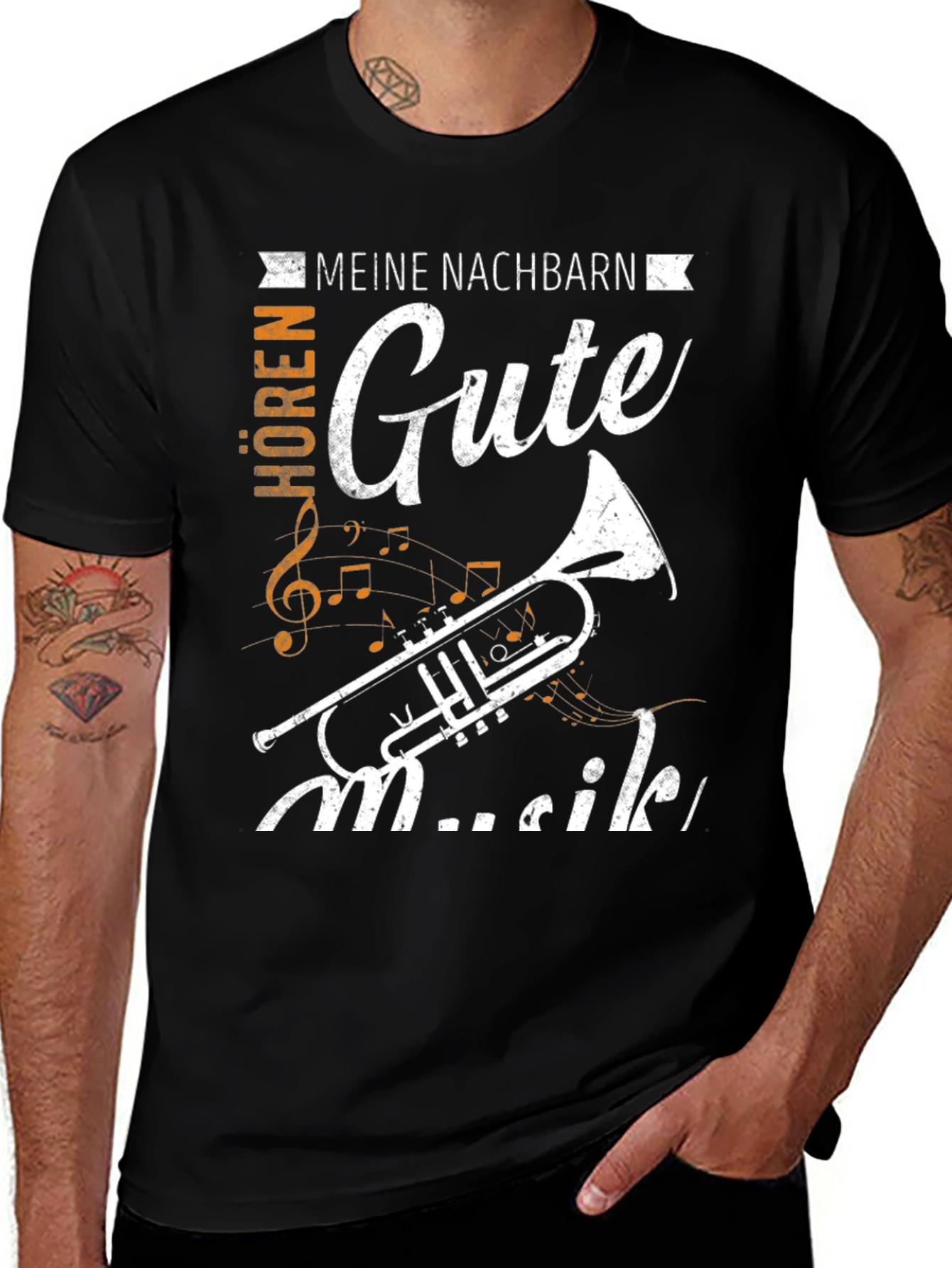 Variant 27 of Meine Nachbarn Hören Gute Musik T-Shirt - Trumpet Graphic Tee
