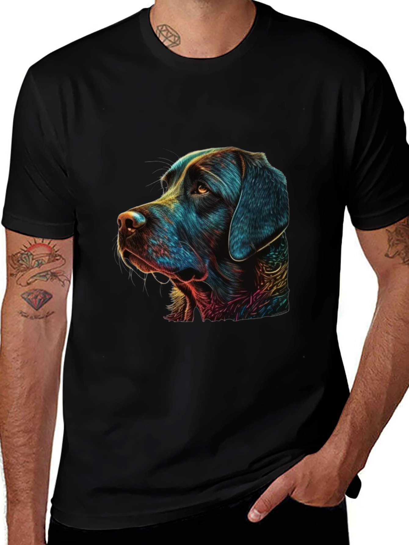 Variant 14 of Cool Dog Graphic Black T-Shirt