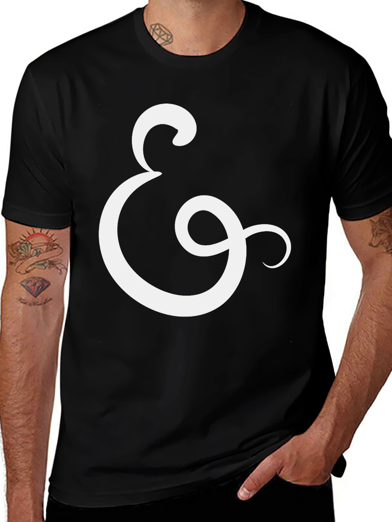 Variant 23 of Stylish Black Tee with Ampersand Design
