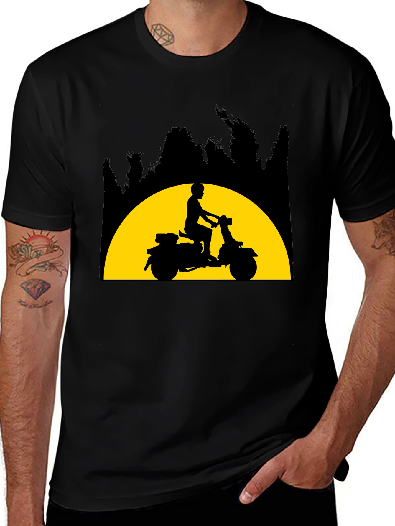 Variant 23 of Retro Scooter T-Shirt - Silhouette Design