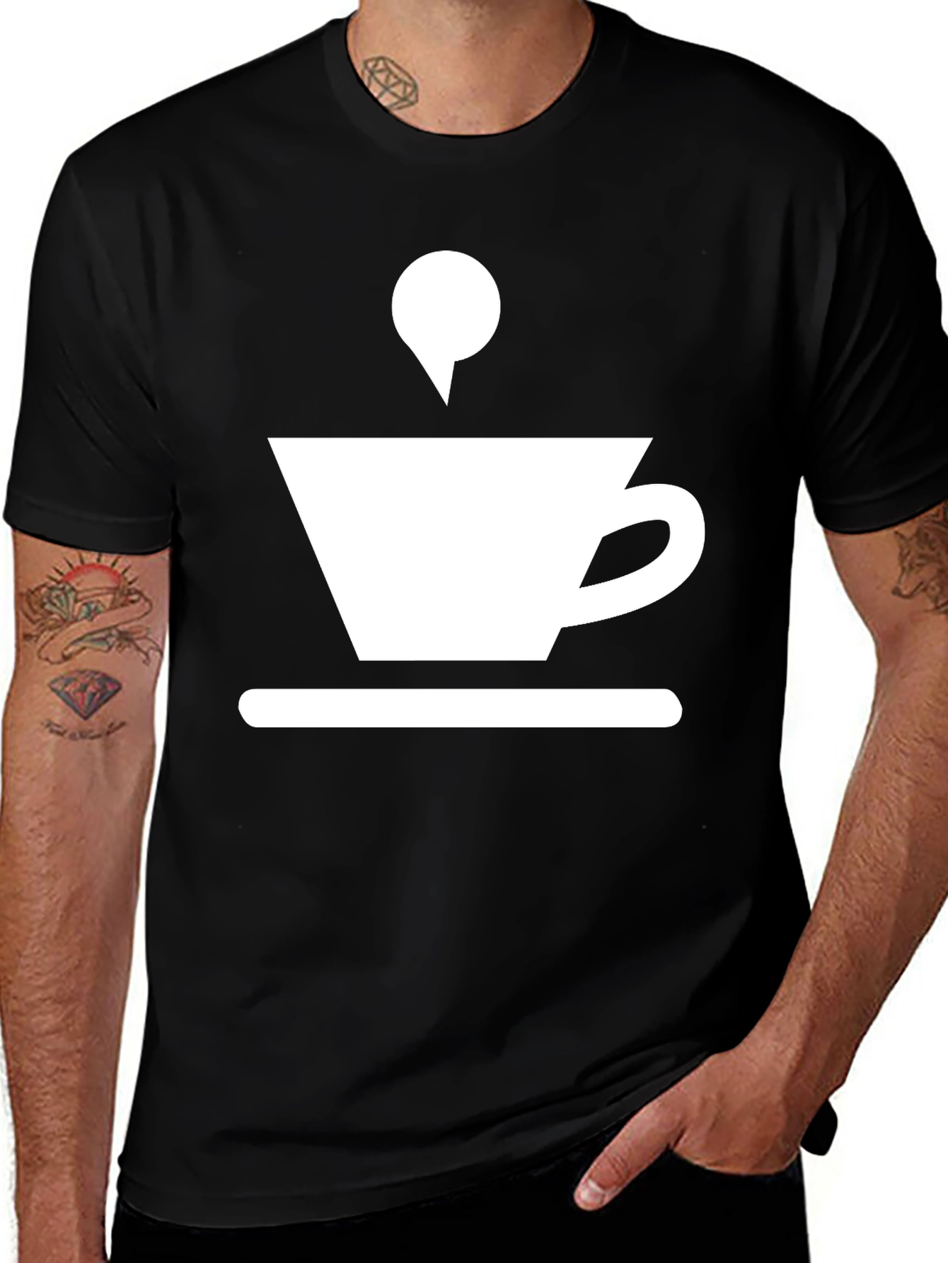 Variant 22 of Coffee Cup Graphic Tee - Casual Black T-Shirt