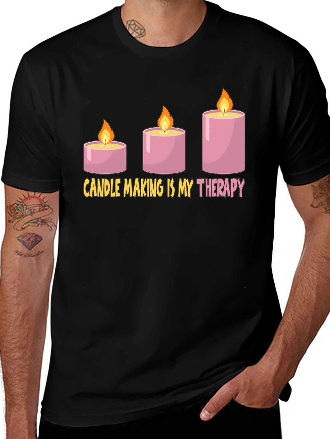 Variant 15 of Candle Making Therapy T-Shirt - Hobby Tee
