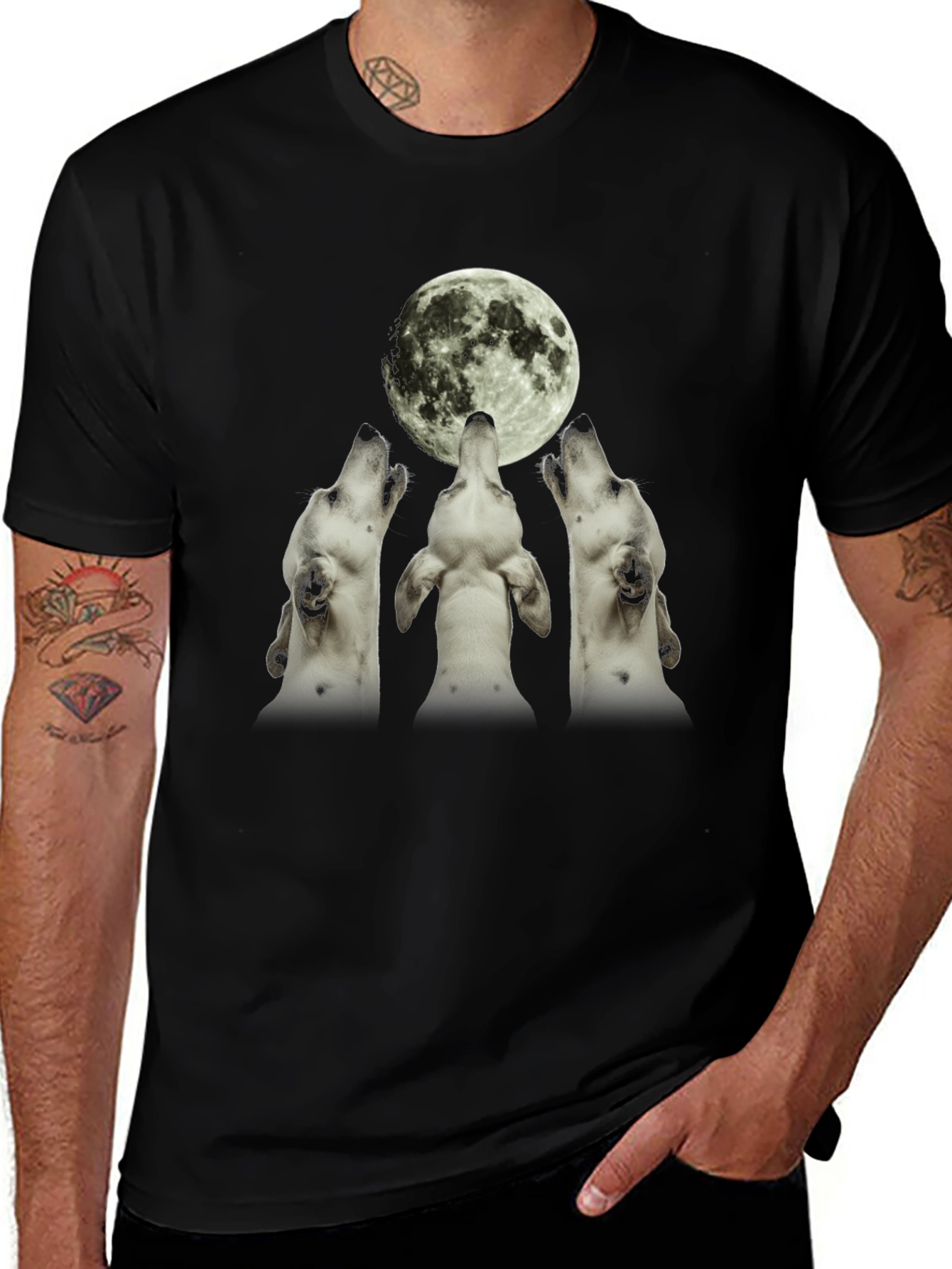 Variant 14 of Wolf Howling at Moon T-Shirt