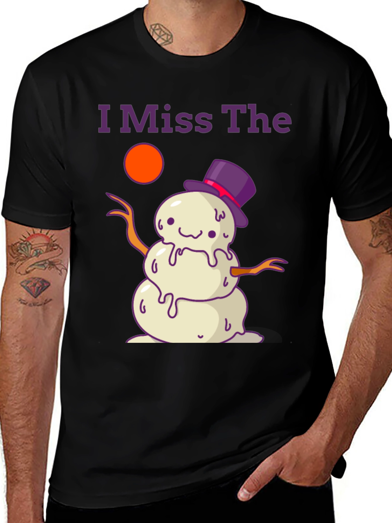 Variant 24 of I Miss The Snow T-Shirt, Melting Snowman Graphic Tee