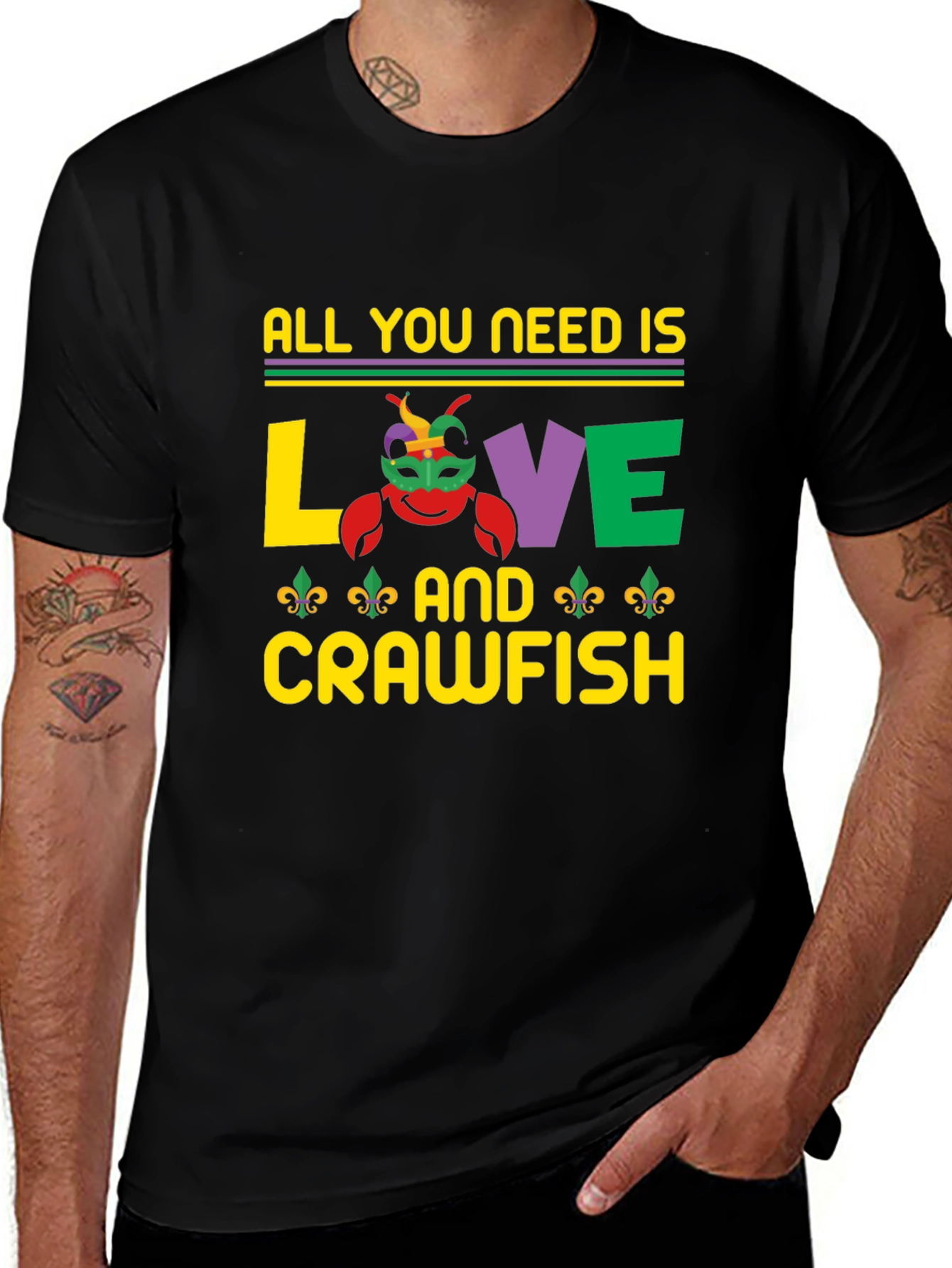 Mardi Gras Crawfish T-Shirt - All You Need Is Love