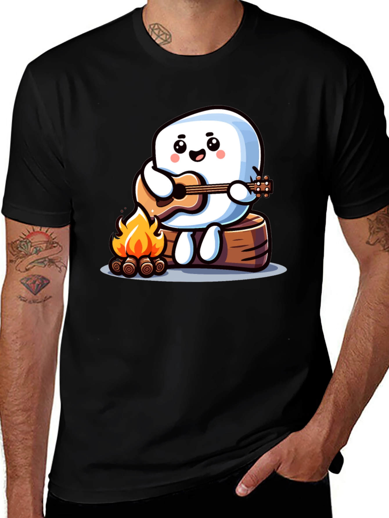Variant 30 of Campfire Marshmallow Musician T-Shirt