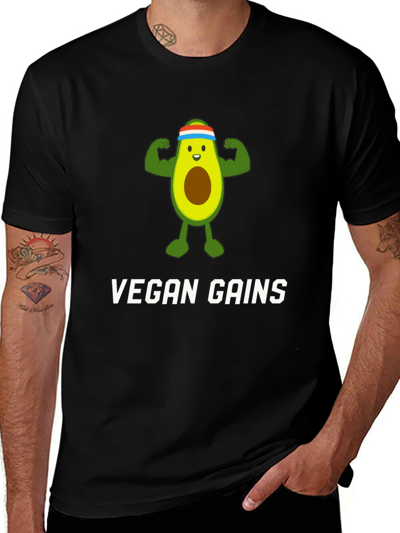 Variant 19 of Vegan Gains Avocado T-Shirt