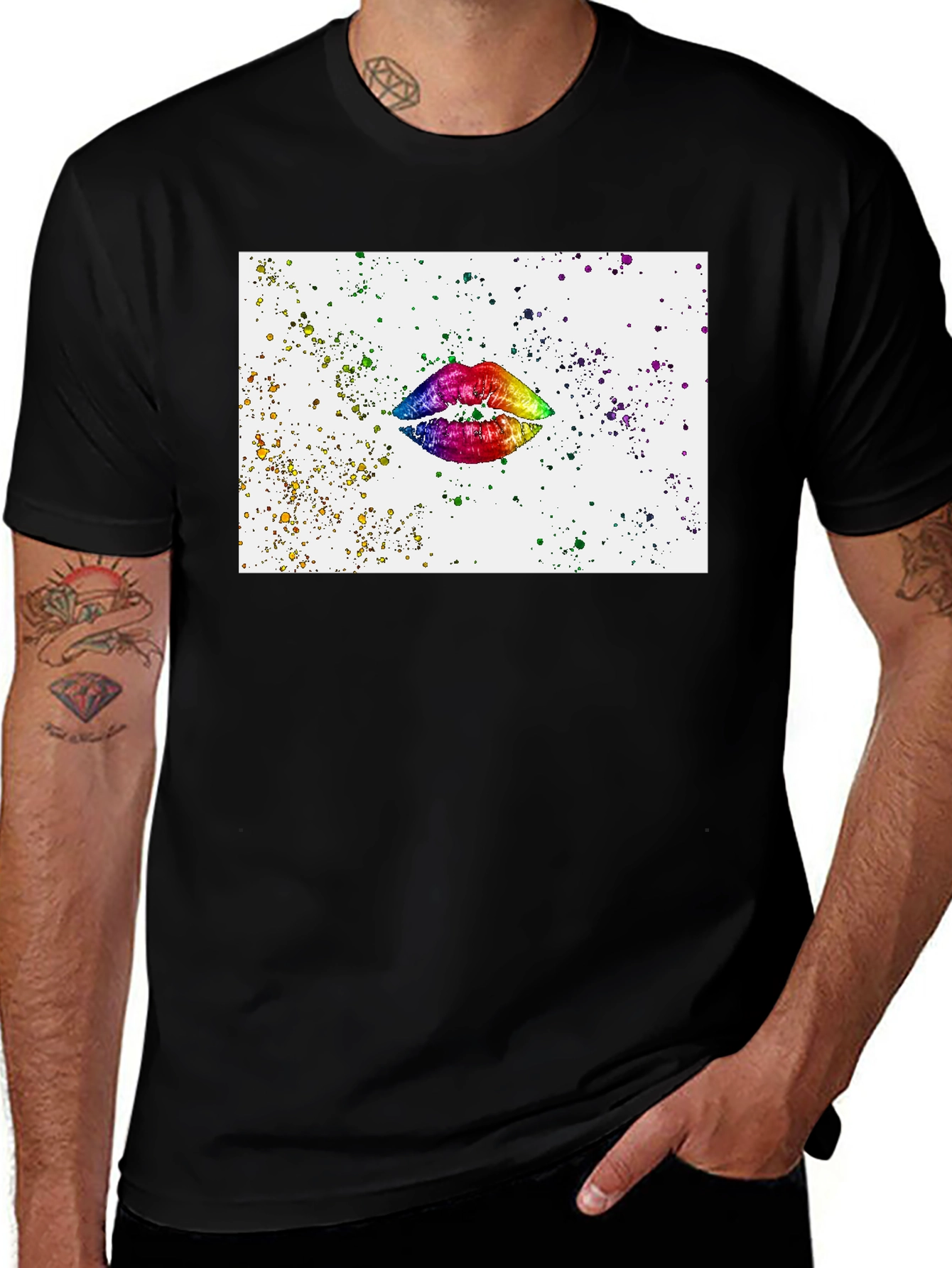 Variant 17 of Rainbow Lips Graphic T-Shirt