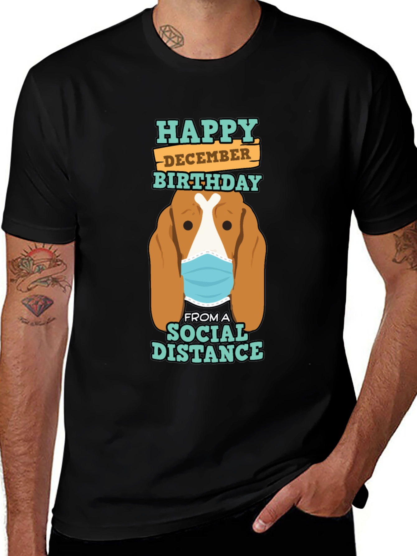 Variant 3 of Funny Social Distance December Birthday Dog T-Shirt