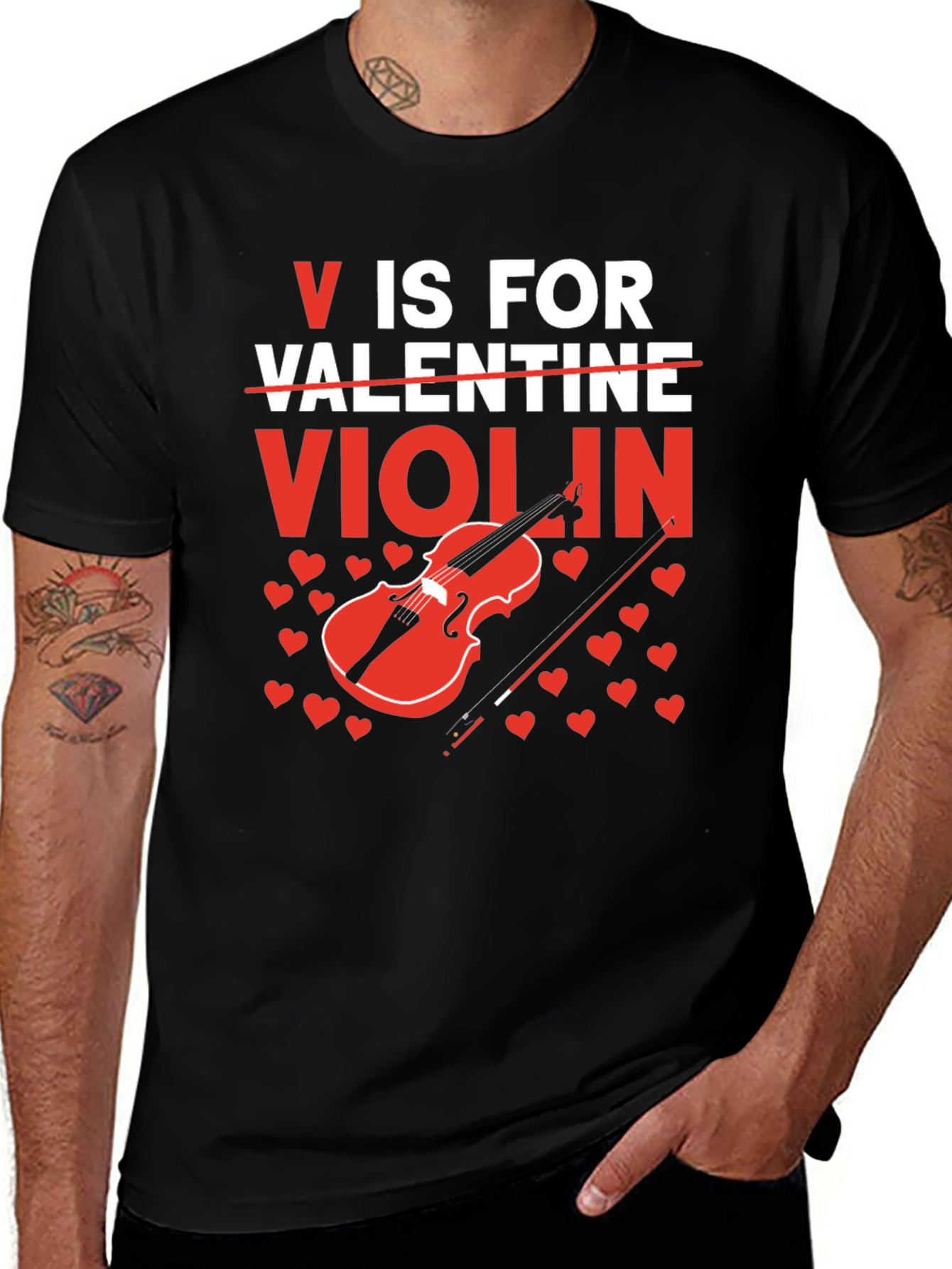 Variant 8 of V is for Violin Graphic Tee - Valentine's Gift
