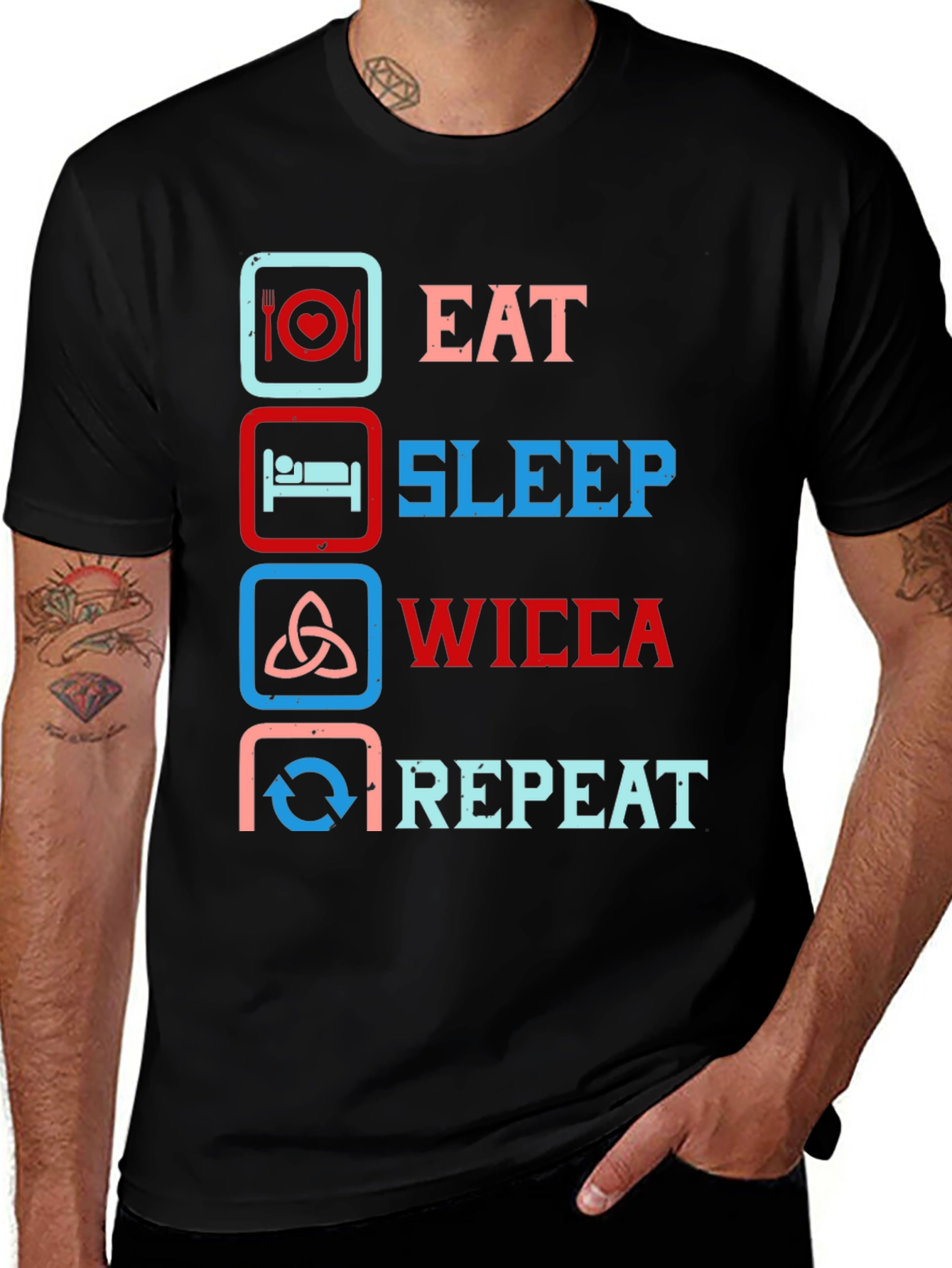 Eat Sleep Wicca Repeat Graphic Tee