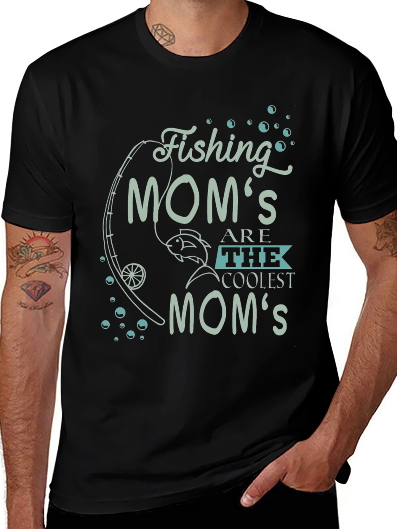 Variant 27 of Fishing Mom's Are The Coolest Mom's Graphic Tee