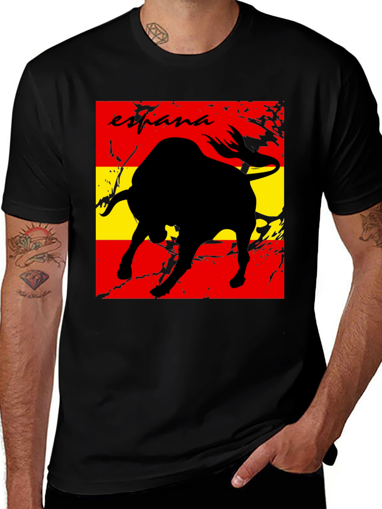España Bull Graphic Tee - Men's Black T-Shirt
