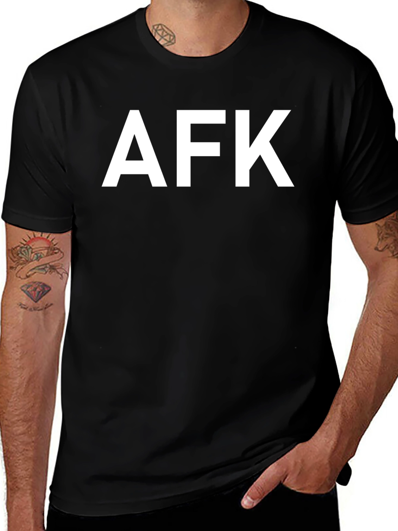 Variant 21 of AFK Black Cotton Graphic Tee
