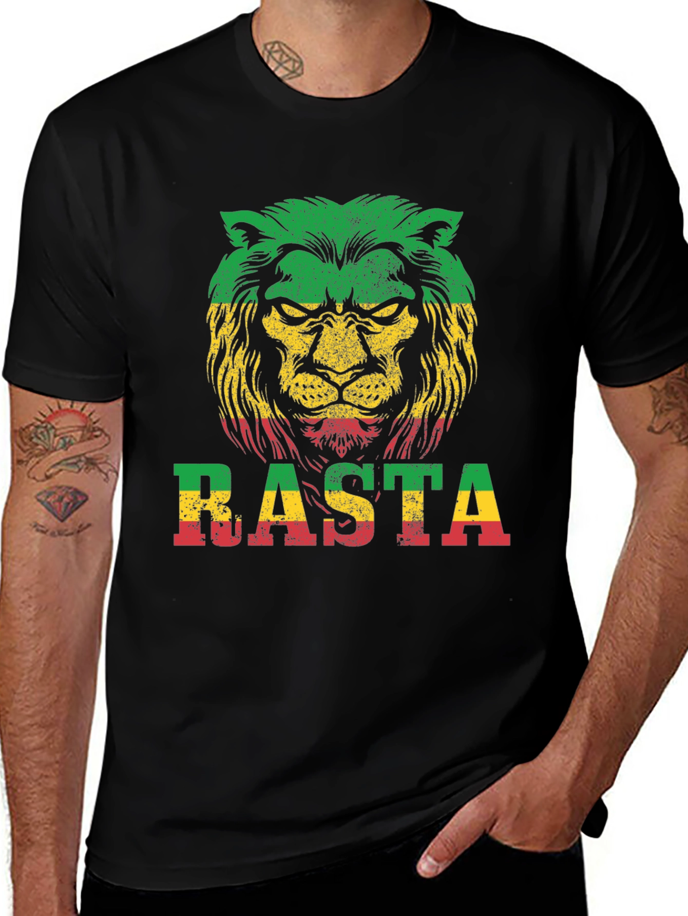 Rasta Lion Graphic T-Shirt - Reggae Style