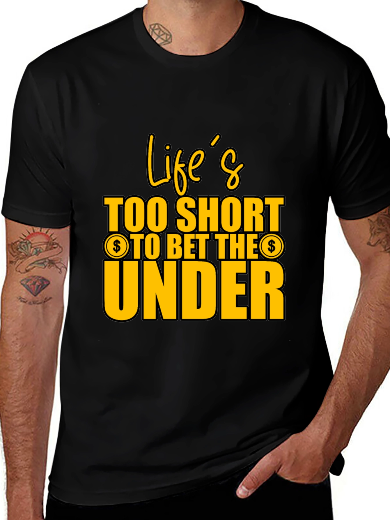 Variant 9 of Life's Too Short Black Graphic Tee