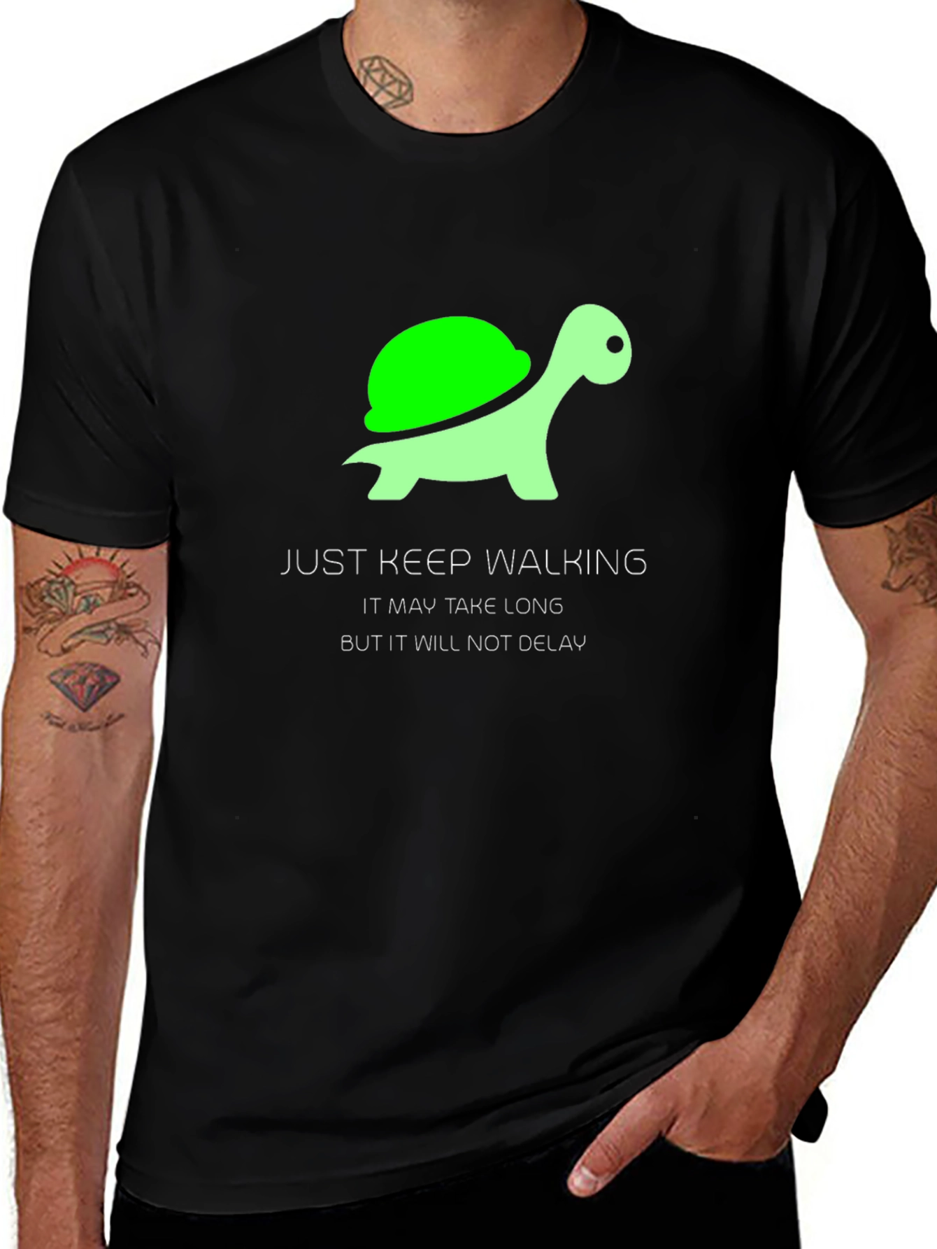 Variant 11 of Just Keep Walking Turtle Graphic T-Shirt