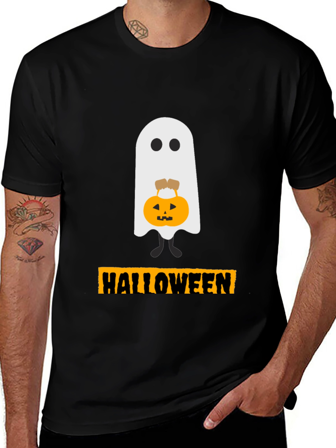 Variant 19 of Halloween Ghost with Pumpkin T-Shirt
