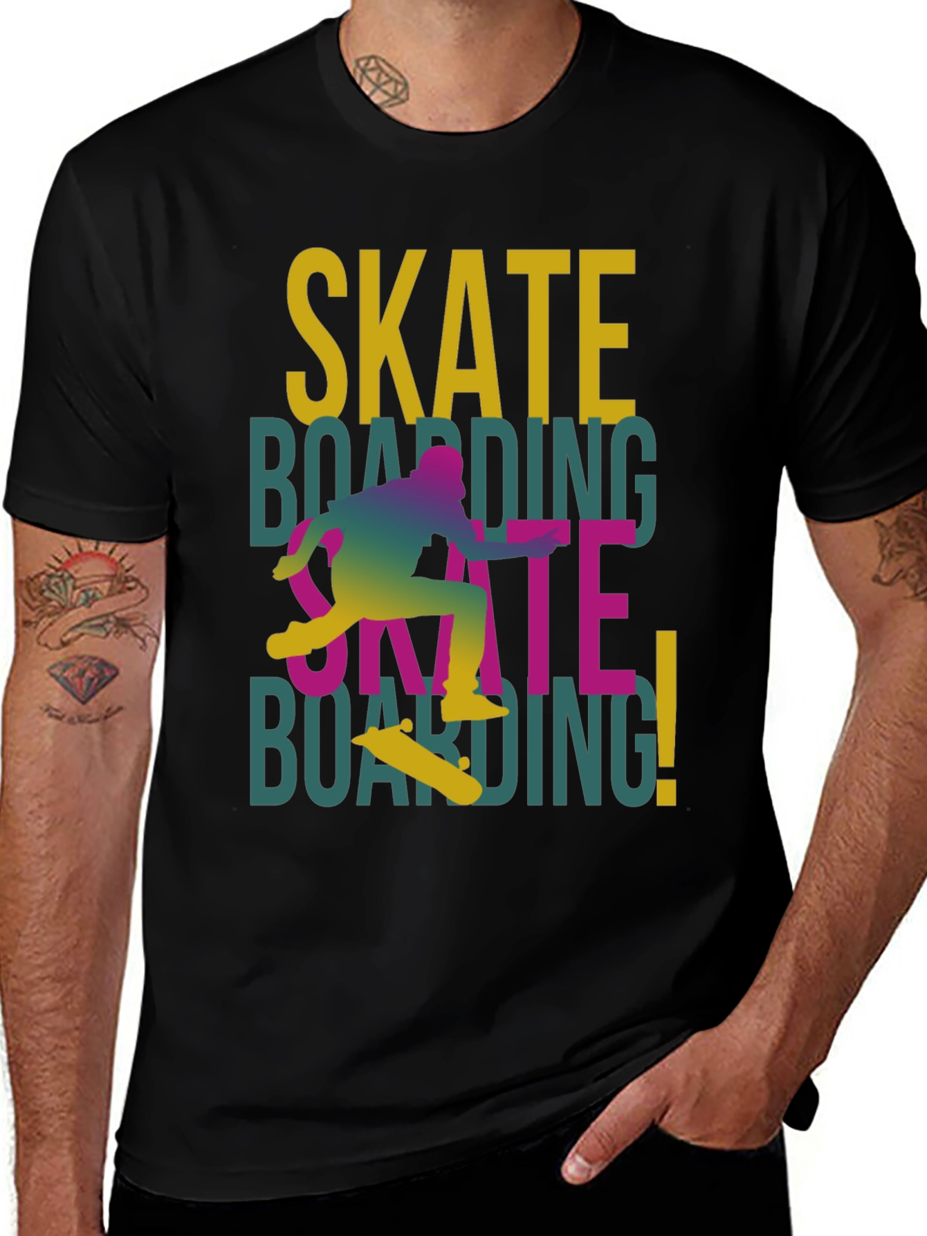 Variant 5 of Skateboarding Graphic T-Shirt - Cool Casual Tee