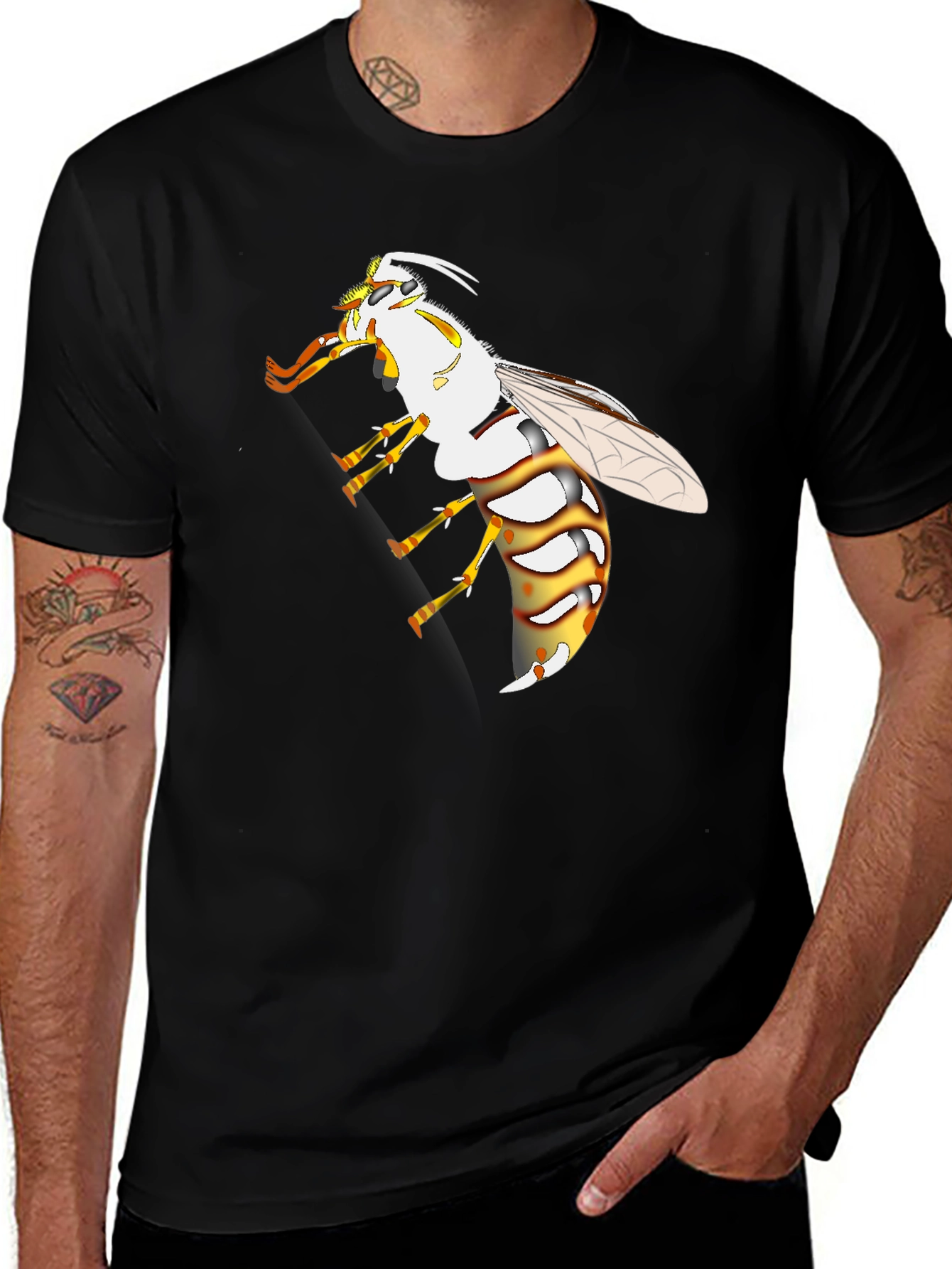 Variant 13 of Wasp Graphic Black T-Shirt