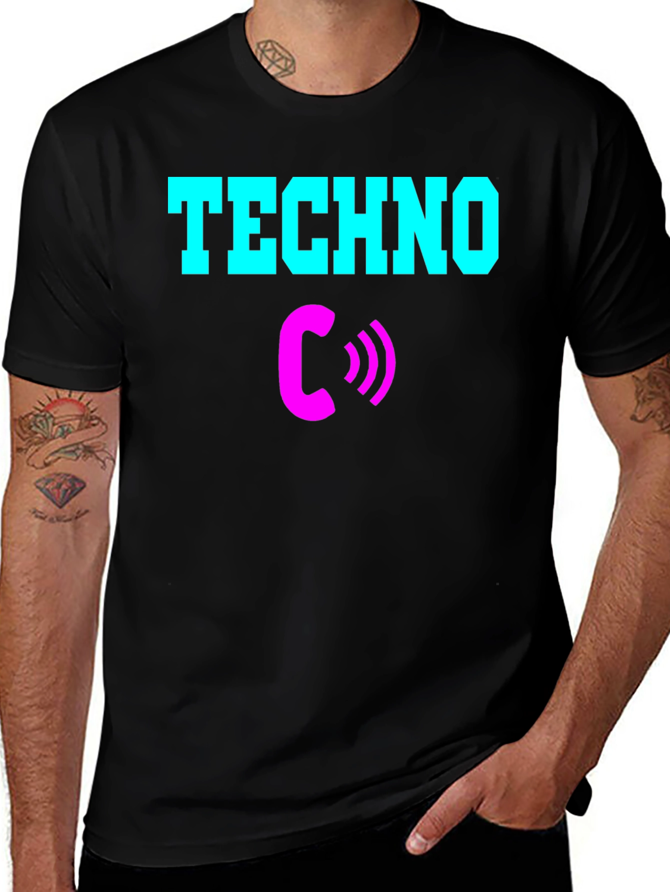 Techno Calling T-Shirt - Vibrant Graphic Tee