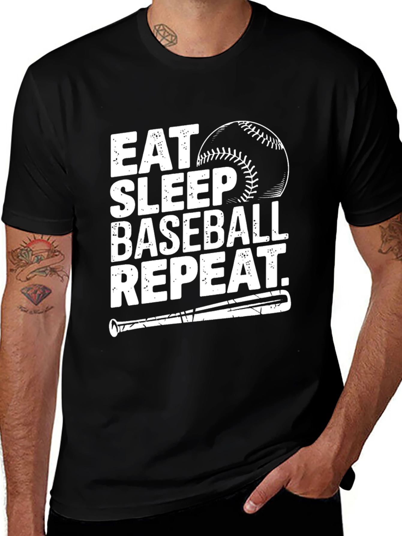 Variant 18 of Eat Sleep Baseball Repeat T-Shirt