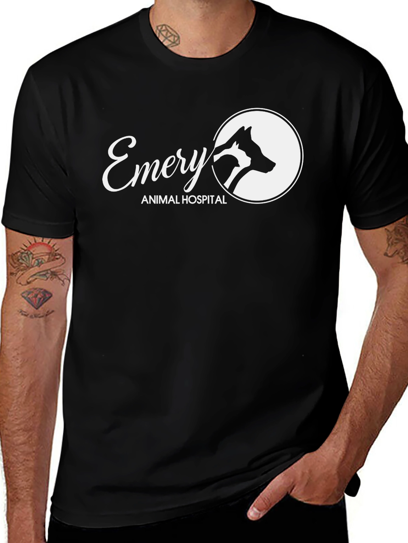 Variant 9 of Emery Animal Hospital Black T-Shirt