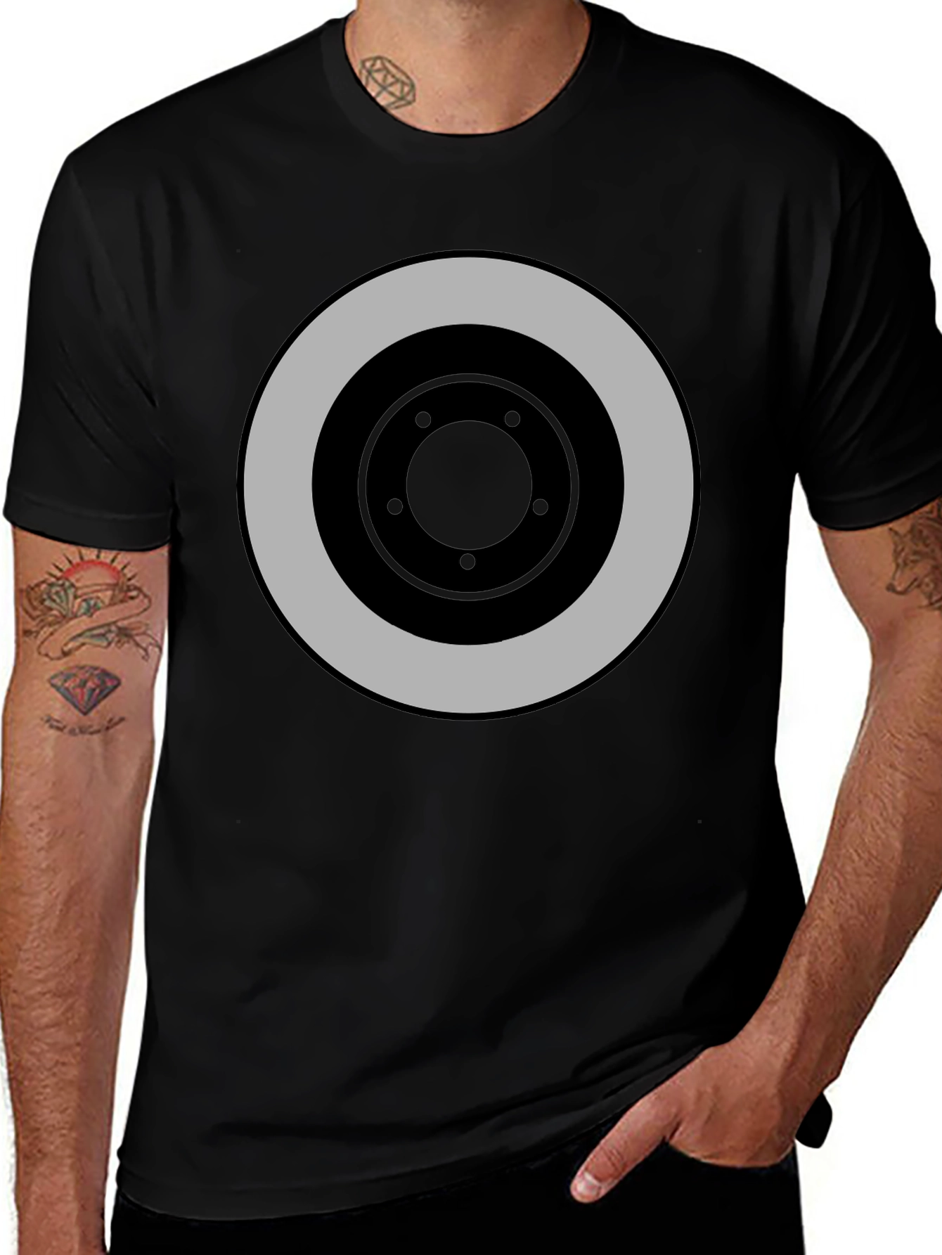 Variant 7 of Target Graphic Black T-Shirt: Bold Style
