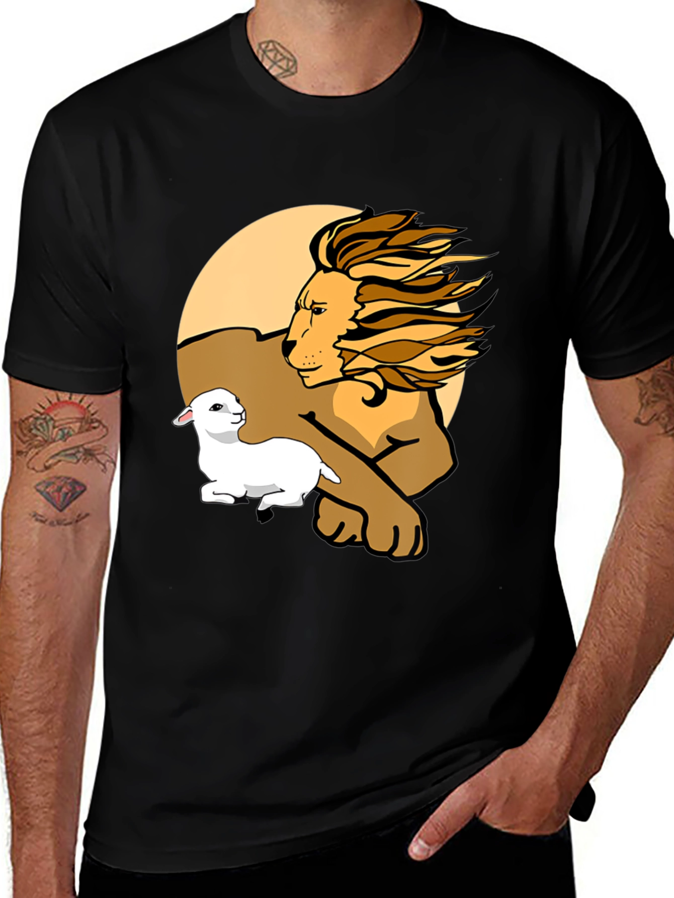Black Lion and Lamb Graphic Tee - Unisex Comfort main image