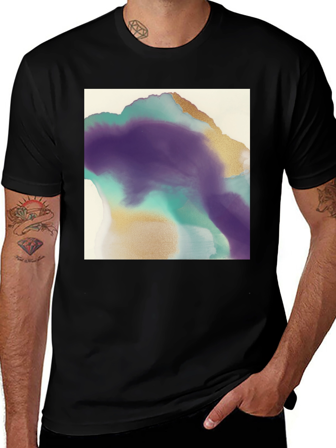 Variant 16 of Abstract Art Graphic Black T-Shirt