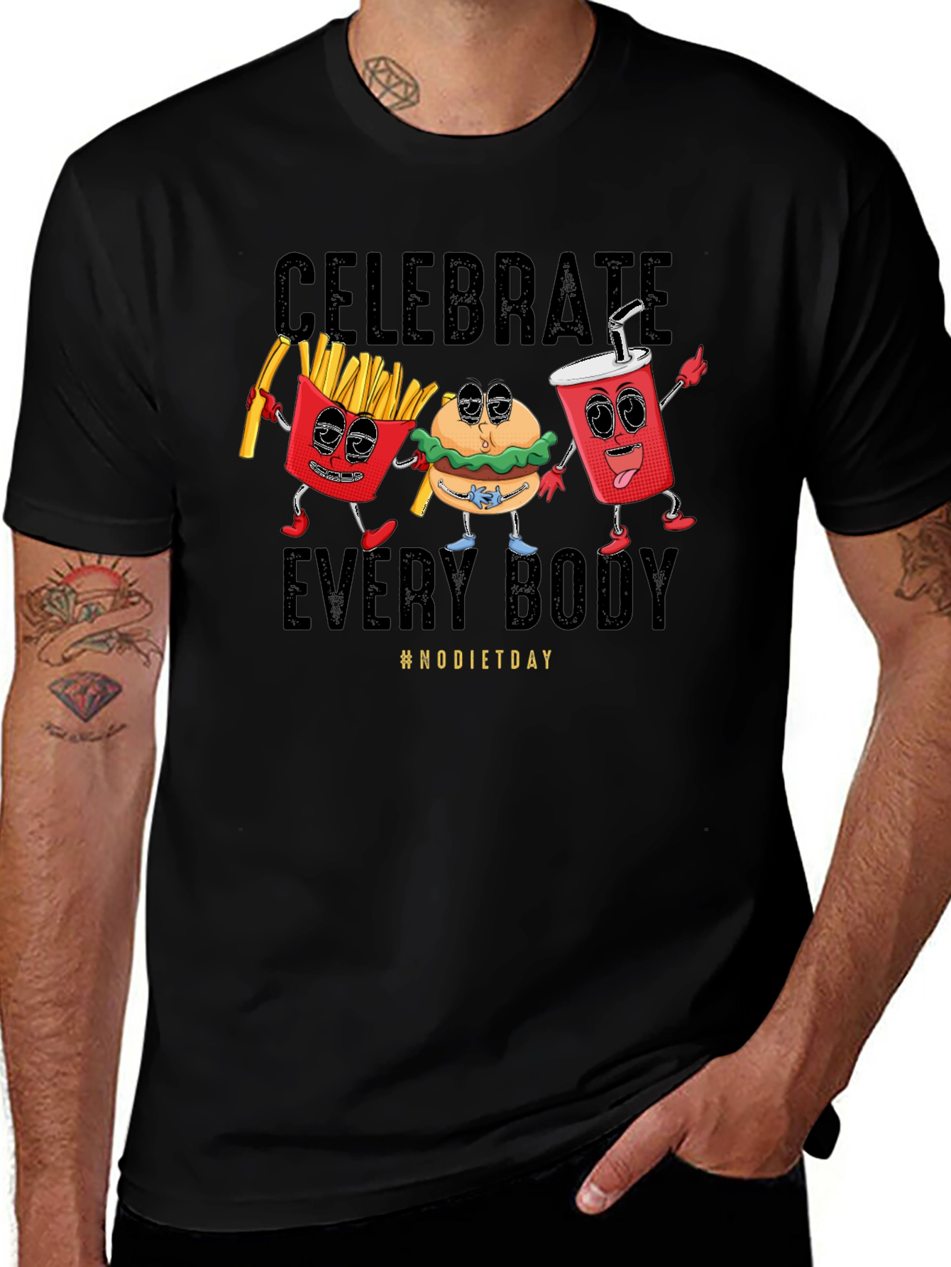 Variant 3 of Celebrate Every Body - Funny Food T-Shirt