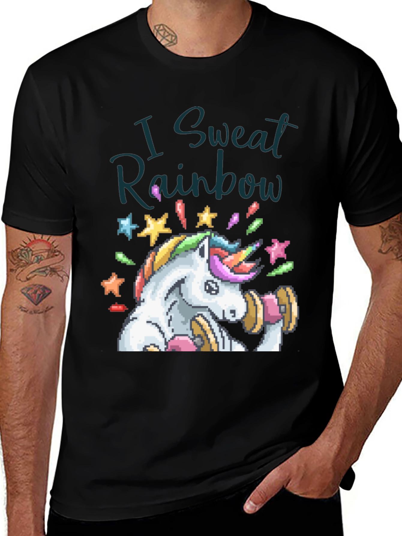 Variant 16 of I Sweat Rainbow Unicorn Workout T-Shirt