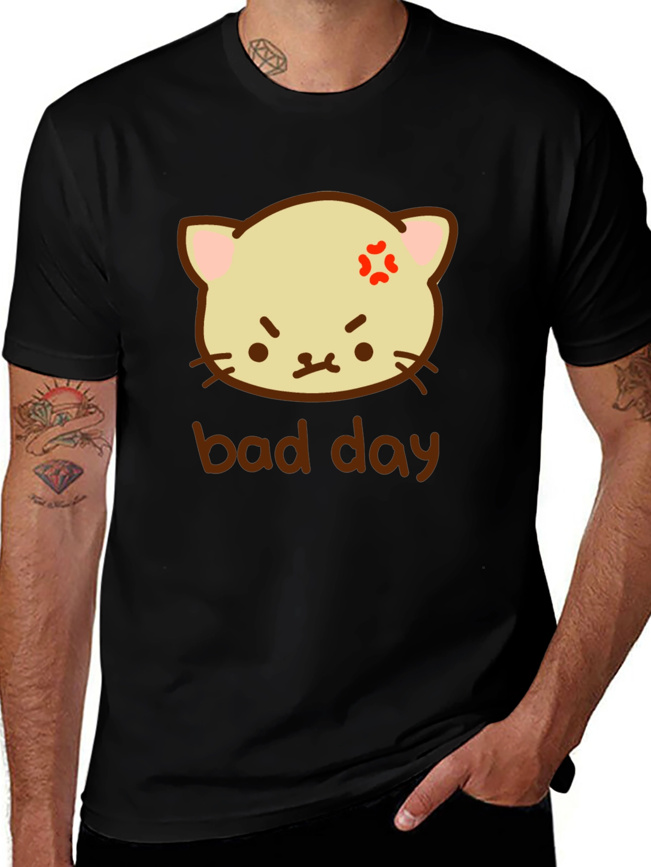 Variant 22 of Angry Cat Bad Day T-Shirt, Funny Graphic Tee