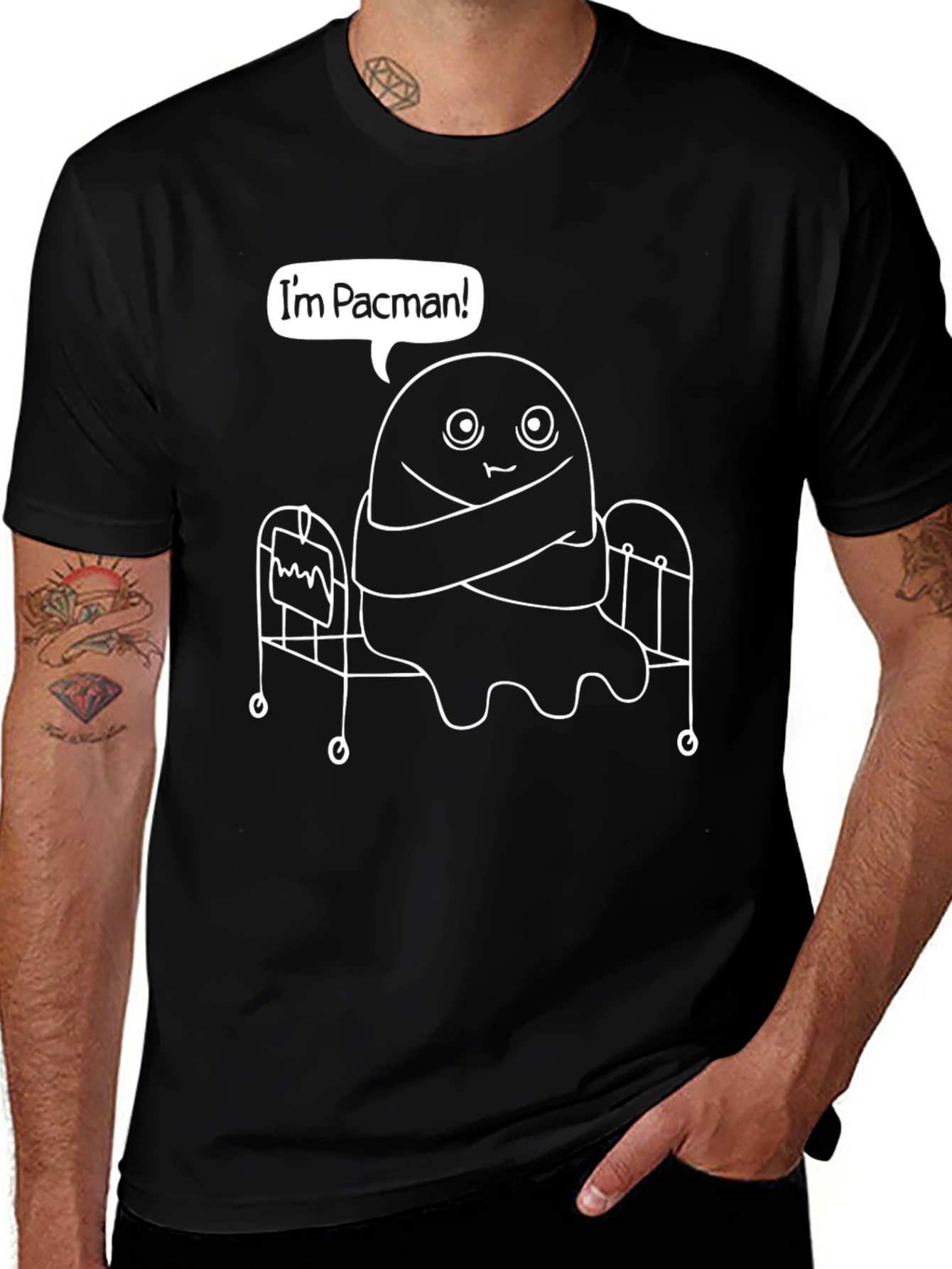 Variant 26 of I'm Pacman T-Shirt - Funny Geeky Bedridden Ghost Tee