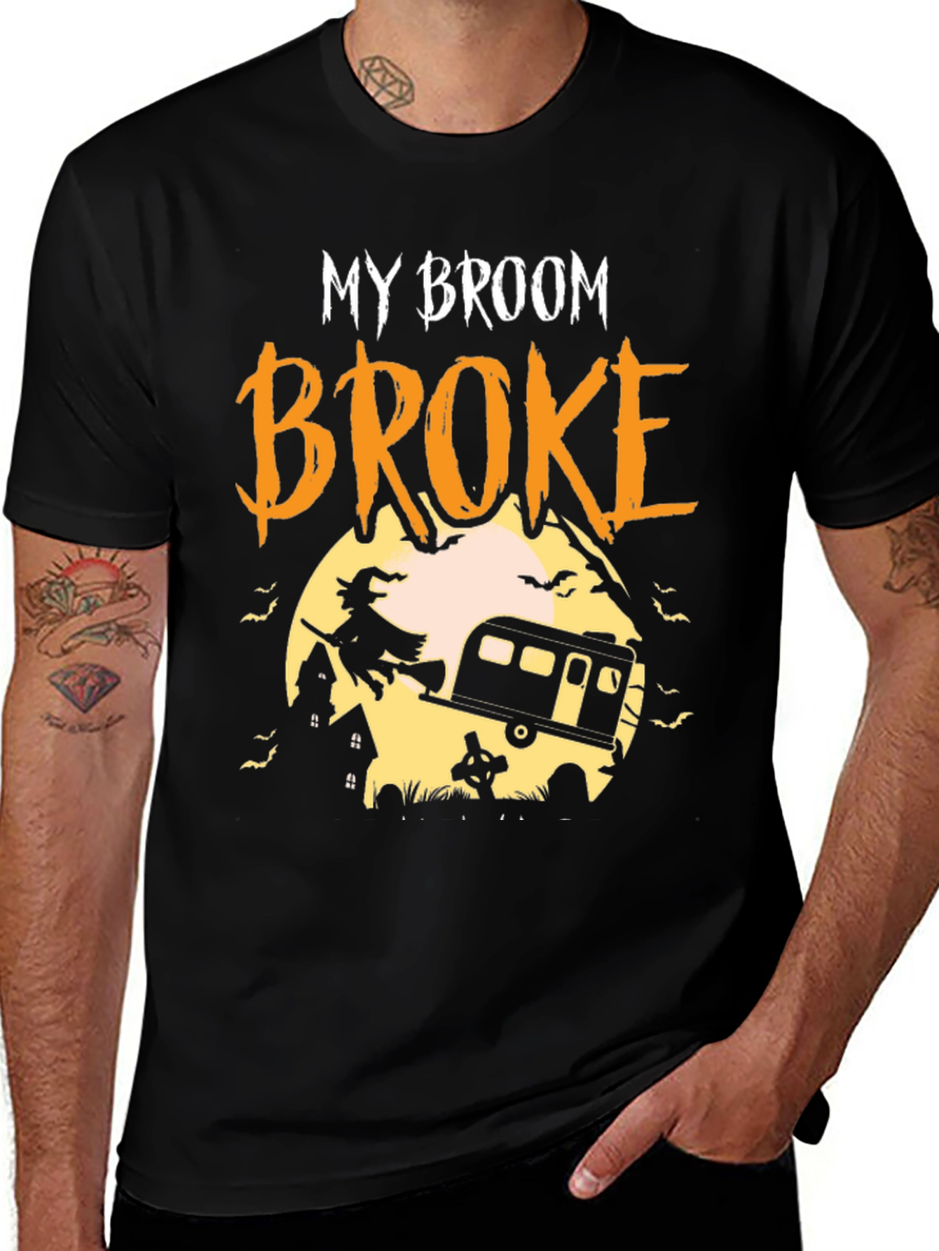 My Broom Broke, Camping Halloween T-Shirt