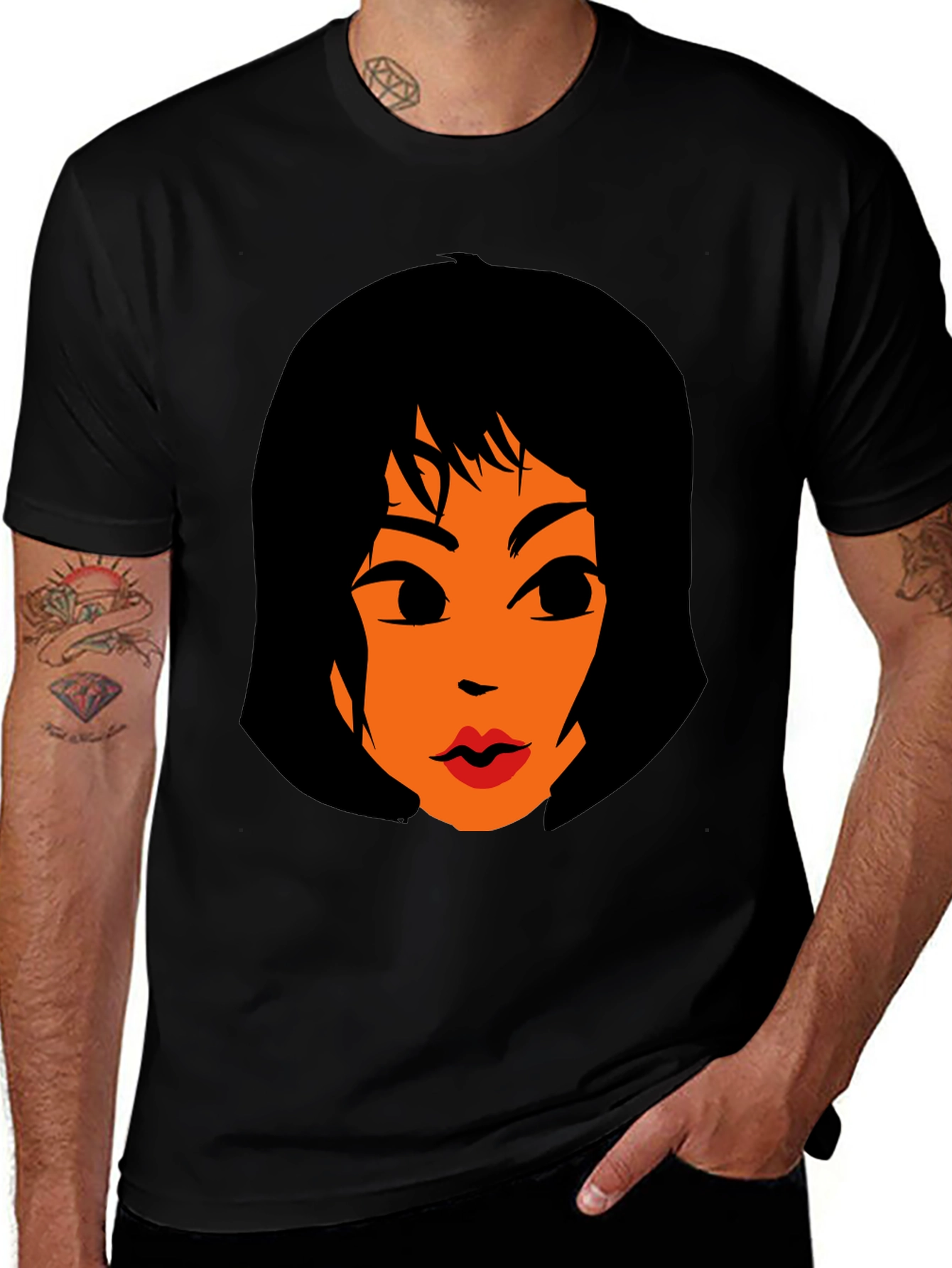 Variant 23 of Funky Graphic Tee - Retro Cartoon Woman's Face