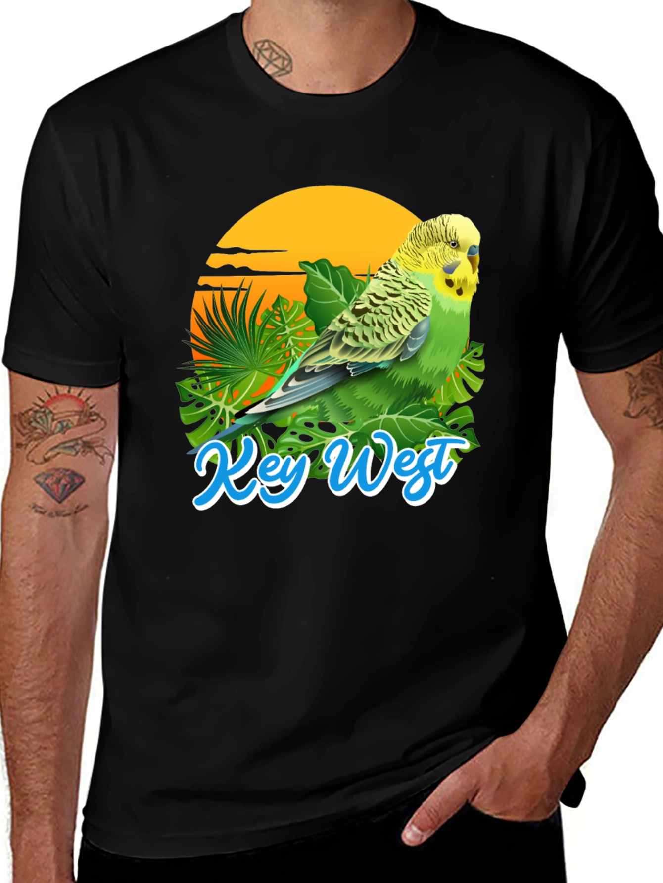 Key West Parakeet T-Shirt: Tropical Bird Tee