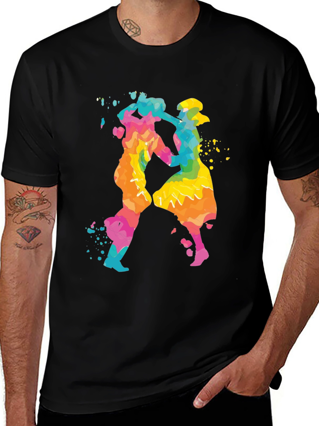 Variant 7 of Colorful Watercolor Dance Silhouette T-Shirt