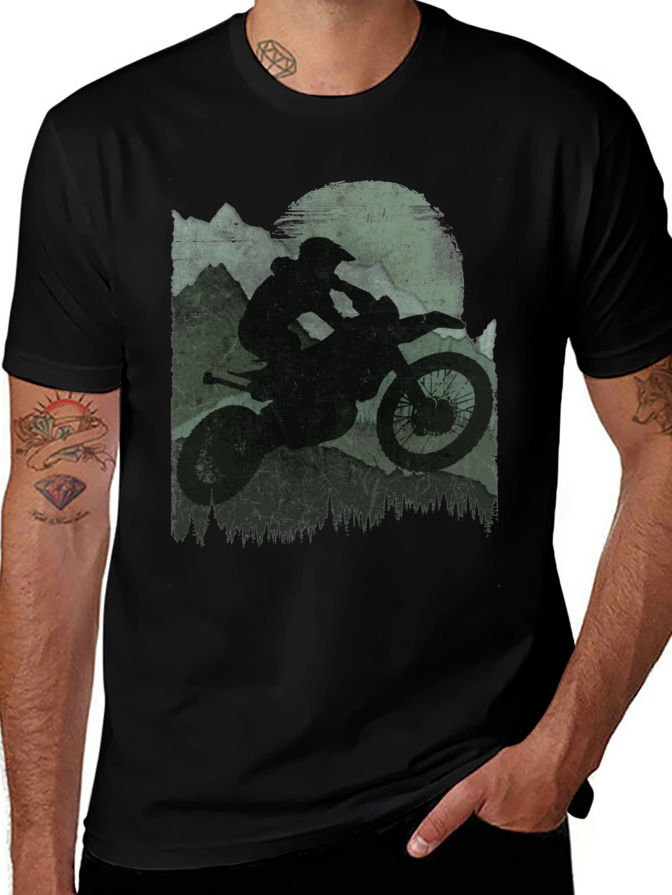 Variant 19 of Dirt Bike T-Shirt - Mountain Rider Tee