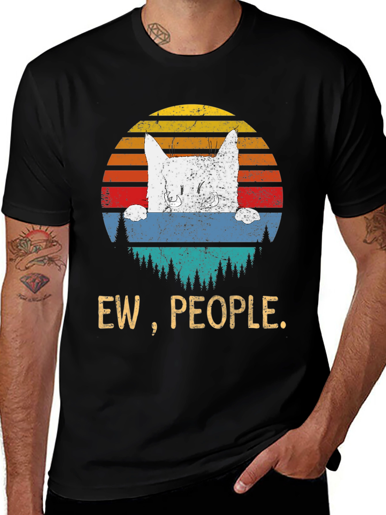 Variant 24 of Ew, People Cat Graphic T-Shirt