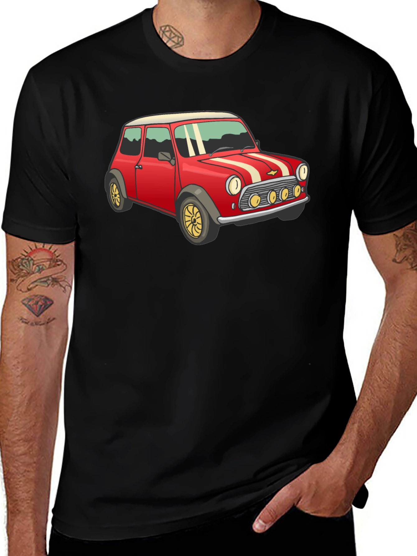 Variant 2 of Retro Red Mini Car Graphic T-Shirt
