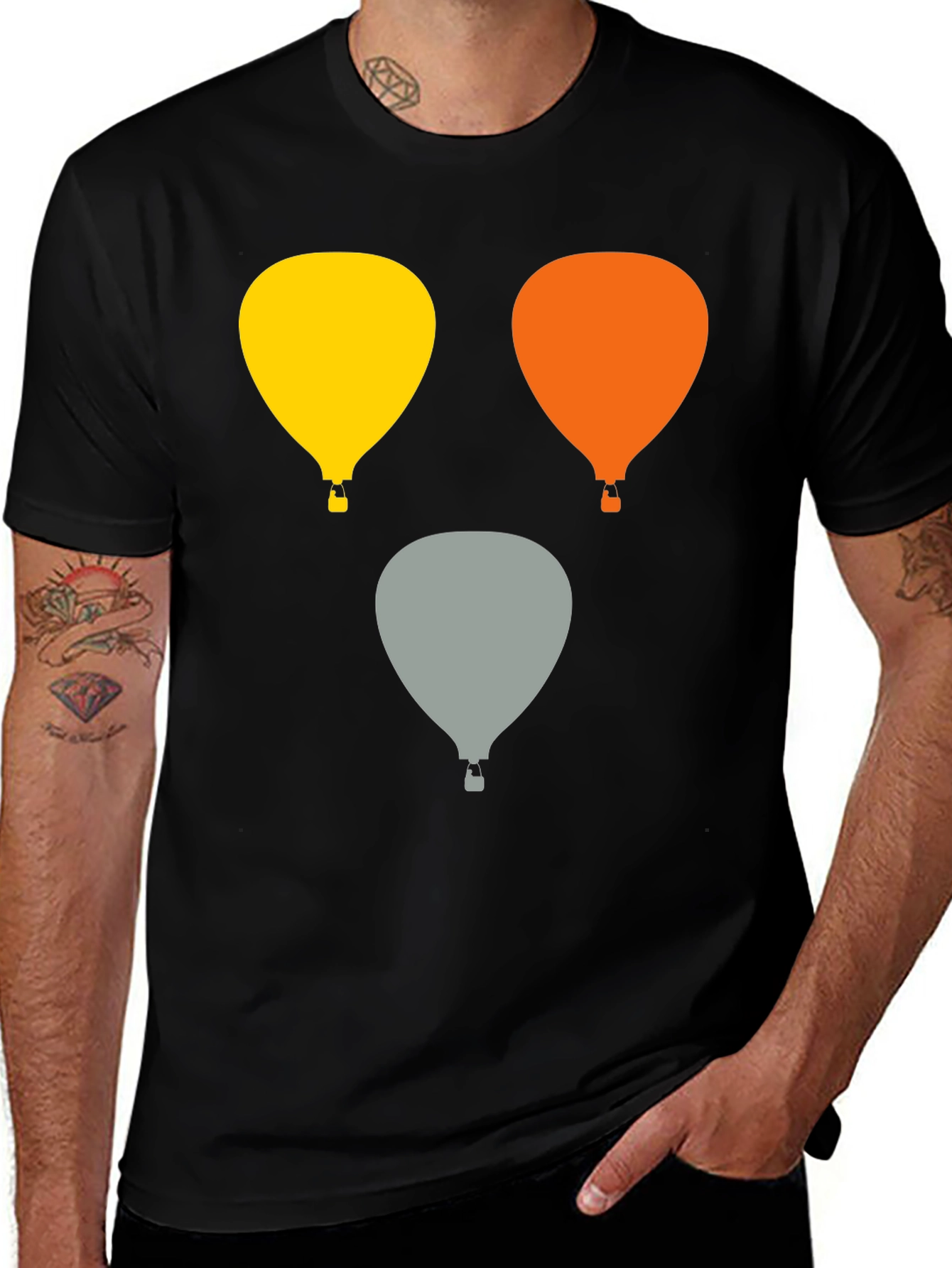 Balloon Graphic Tee - Stylish Crew Neck T-Shirt