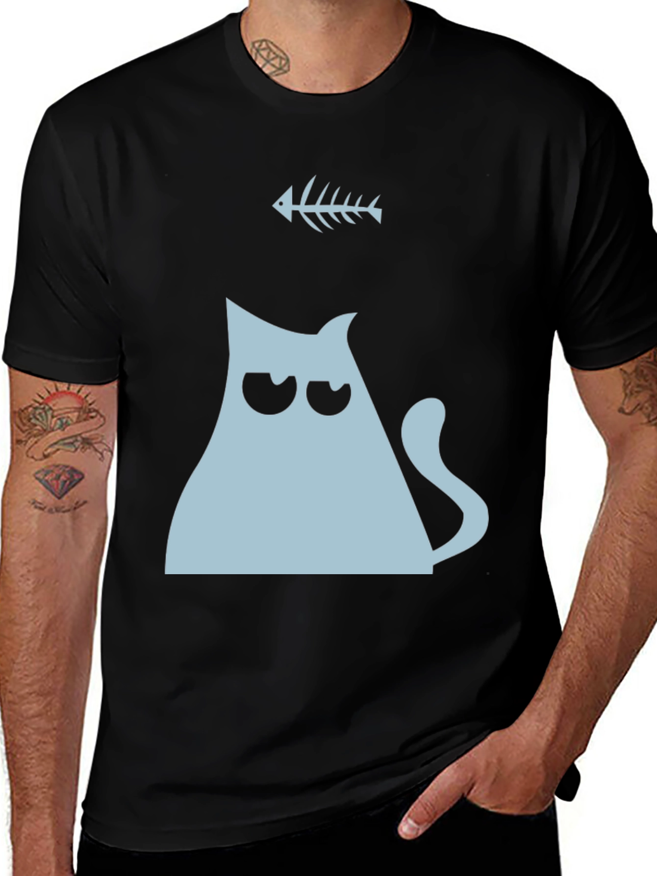 Variant 29 of Cool Cat & Fishbone Graphic T-Shirt