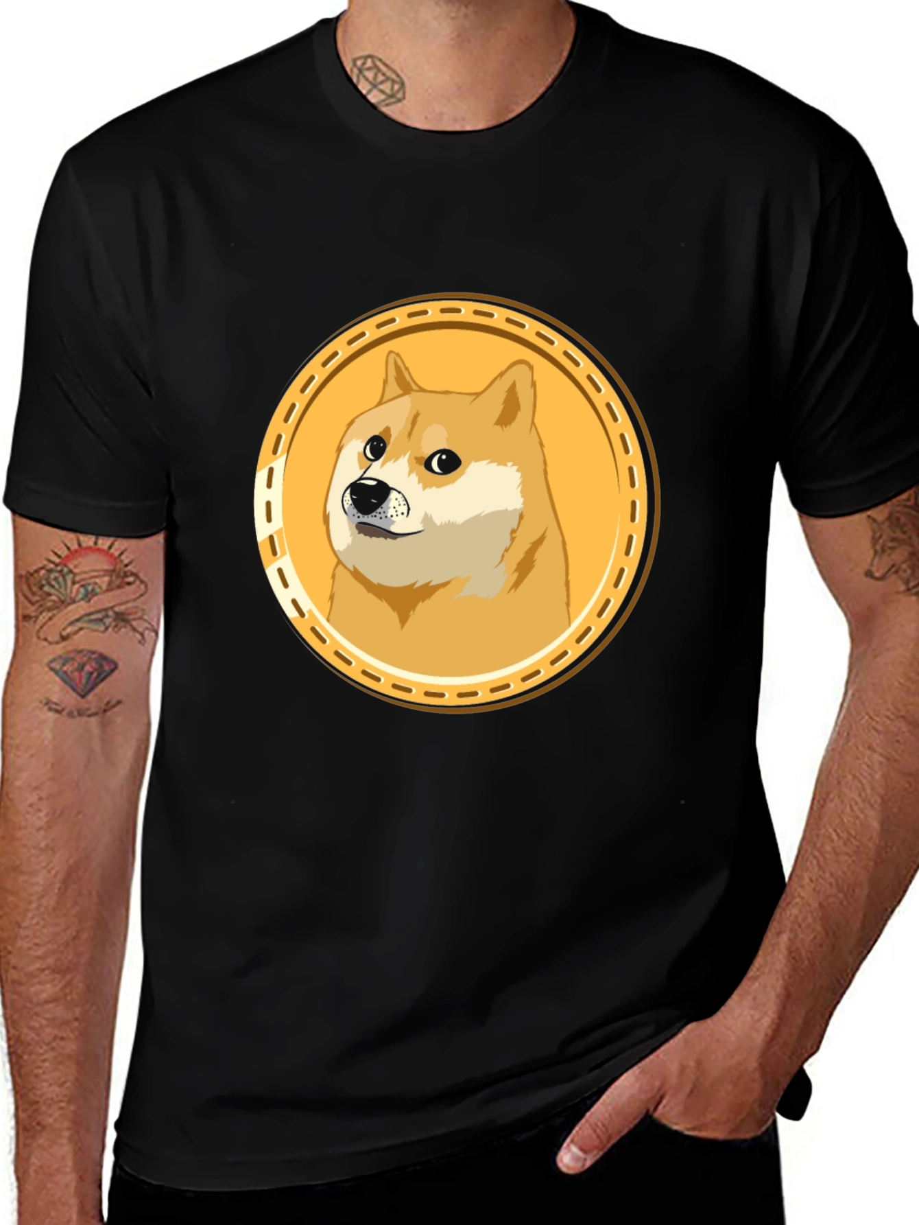 Doge Coin Crypto Black T-Shirt