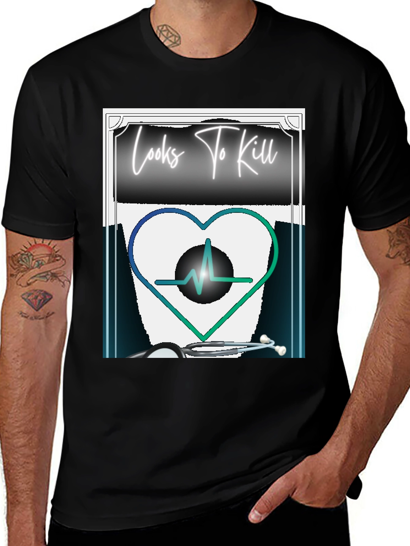 Variant 28 of Looks To Kill Heartbeat T-Shirt - Medical Humor